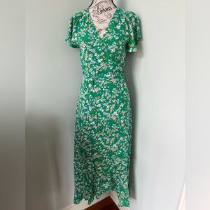 Audrey 3+1 Green Floral Wrap Maxi Dress